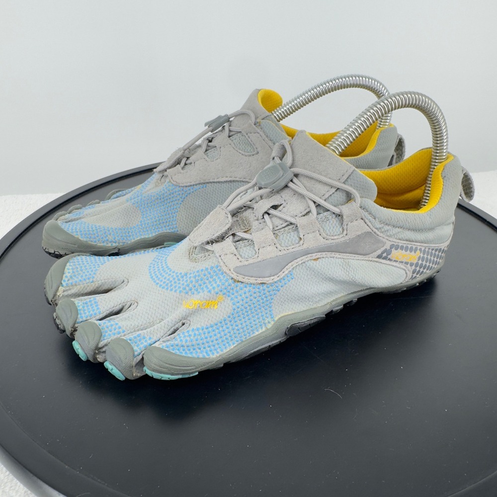 Vibram FiveFingers Spyridon LS Trail Running Shoes Grey Blue Yellow Size 39
